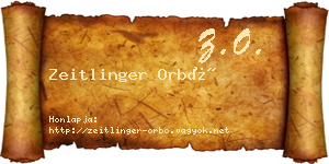 Zeitlinger Orbó névjegykártya